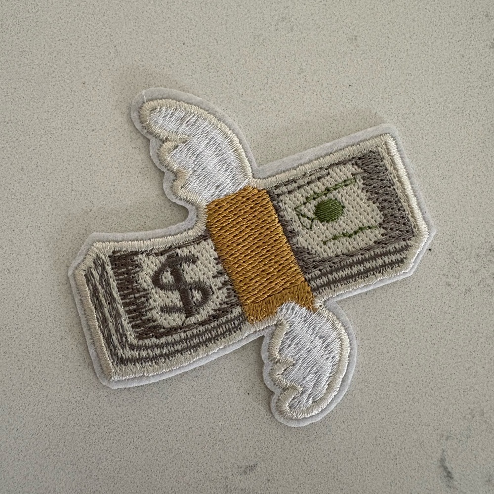 Embroidered Money Patch with Wings